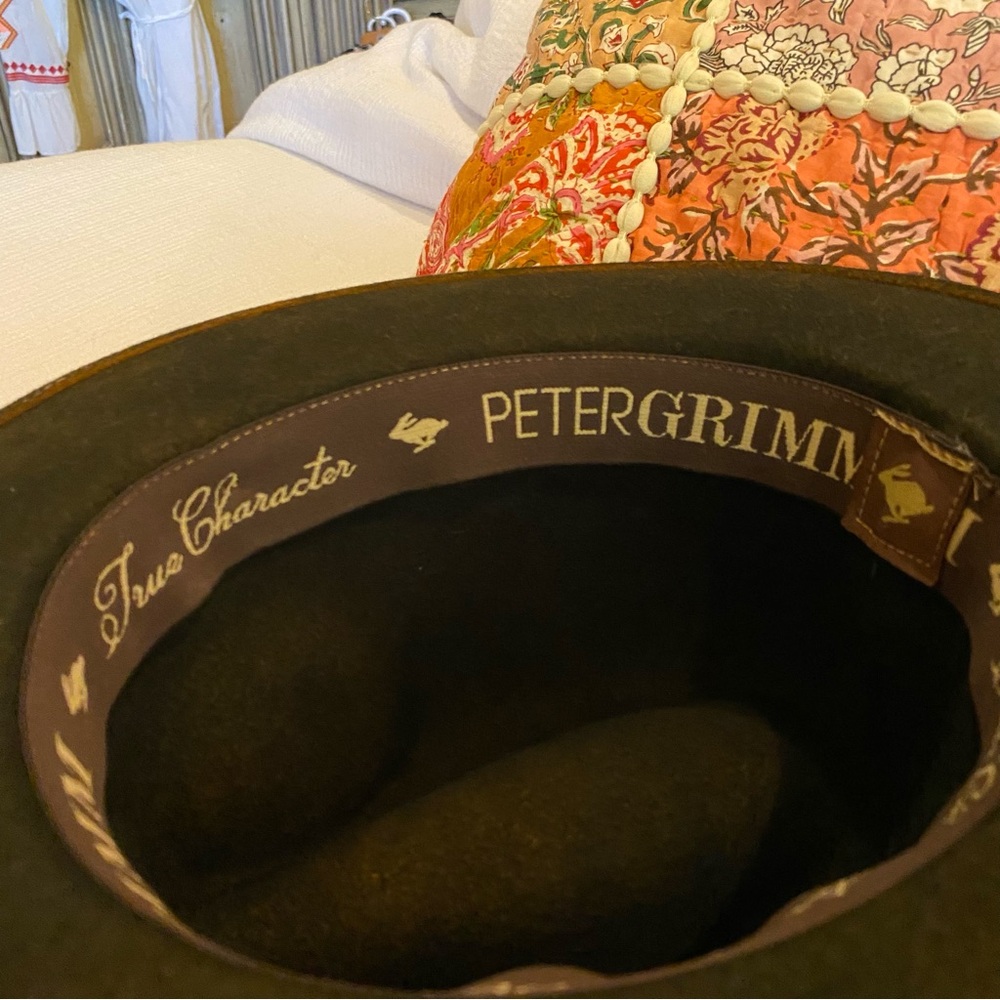 Peter Grimm Mavis Folk Embroidered Distressed Wool Hat Brown - Picture 12 of 15